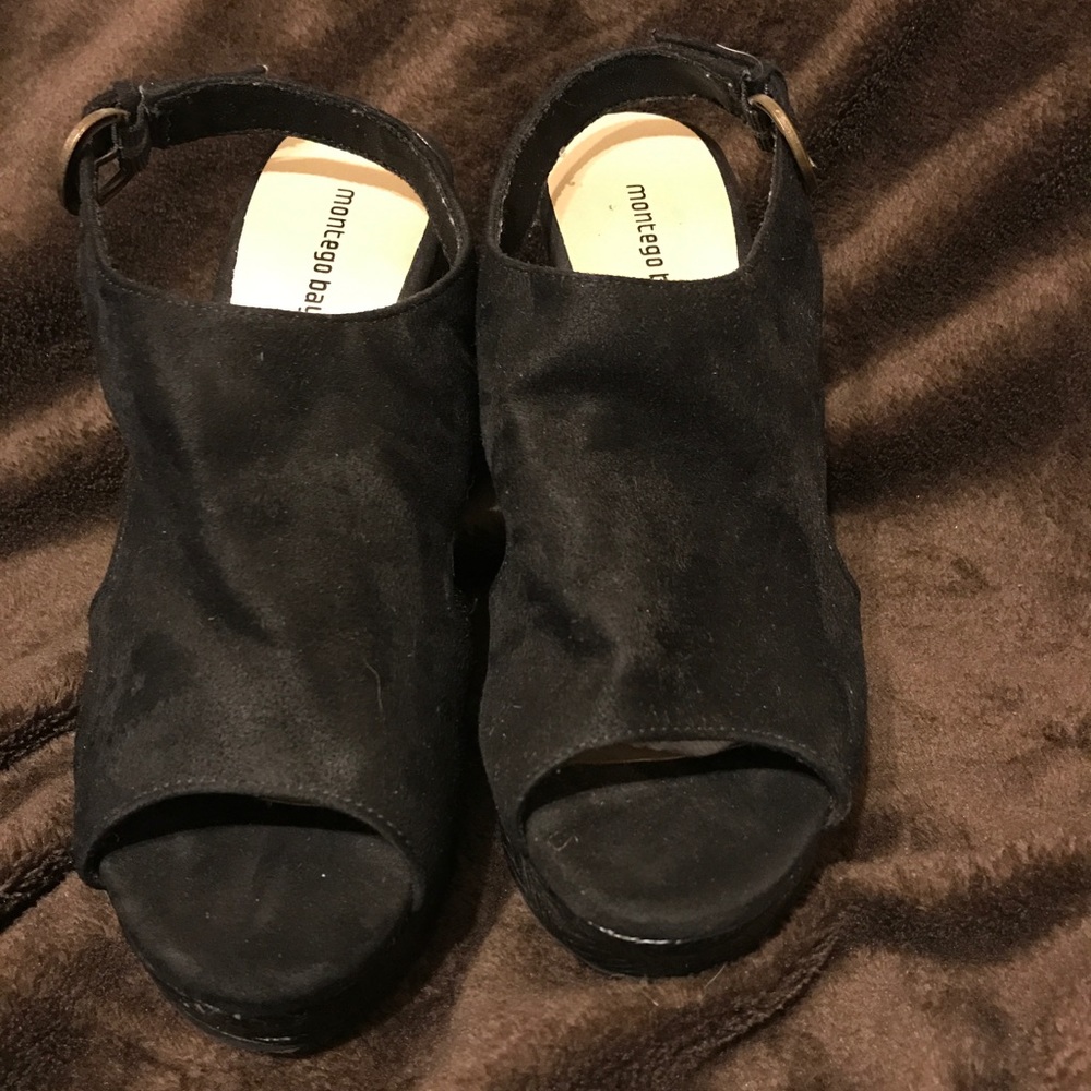 Black suede wedges - Picture 2 of 4
